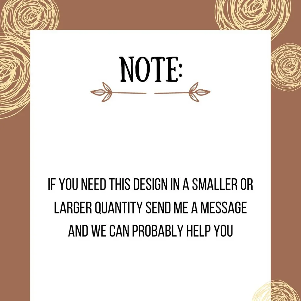 300 qty Elegant Floral Packaging Insert Business Card