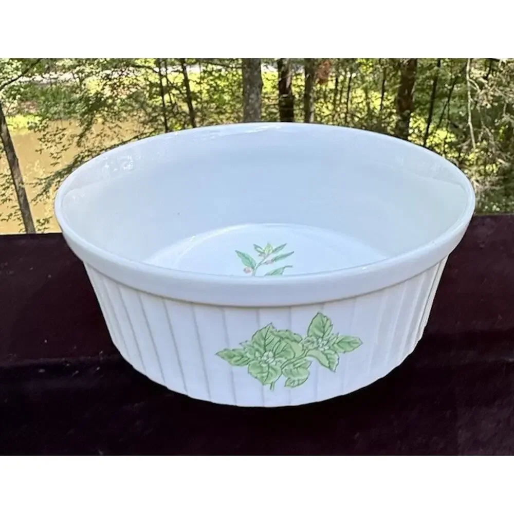 Vintage Shafford Souffle Dish Herbs and Spices Porcelain 7.5 inch