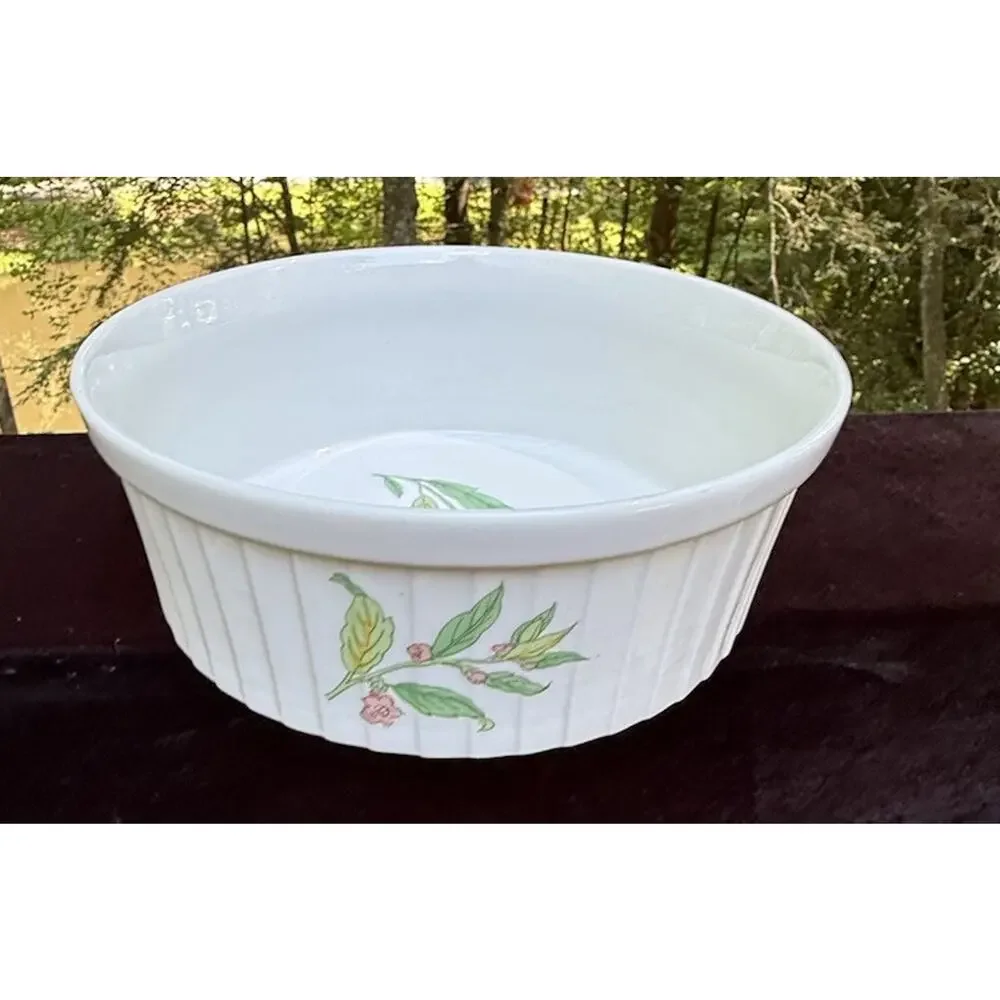 Vintage Shafford Souffle Dish Herbs and Spices Porcelain 7.5 inch