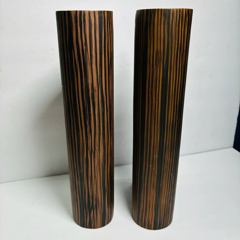 Large Ceramic Resin Wooden Teardrop Flower Display Vases Rustic MCM Mid‎ Century