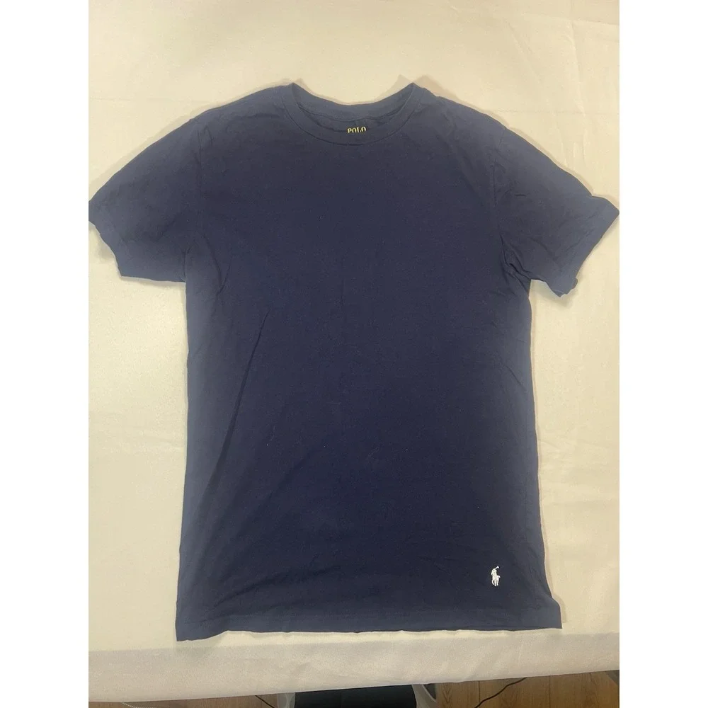 Polo Ralph Lauren Slim Fit Crew T-Shirts - Large Navy Blue Lot Of 2 Logo