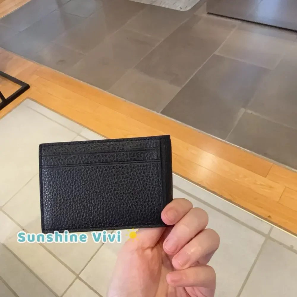 NWT Coach Compact Billfold Wallet Gunmetal/Black Refined pebble leather cm167