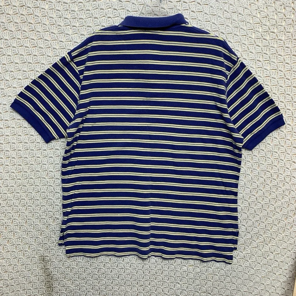 Polo Ralph Lauren Polo Shirt Striped Men's  XL Blue‎ Yellow Short Sleeve