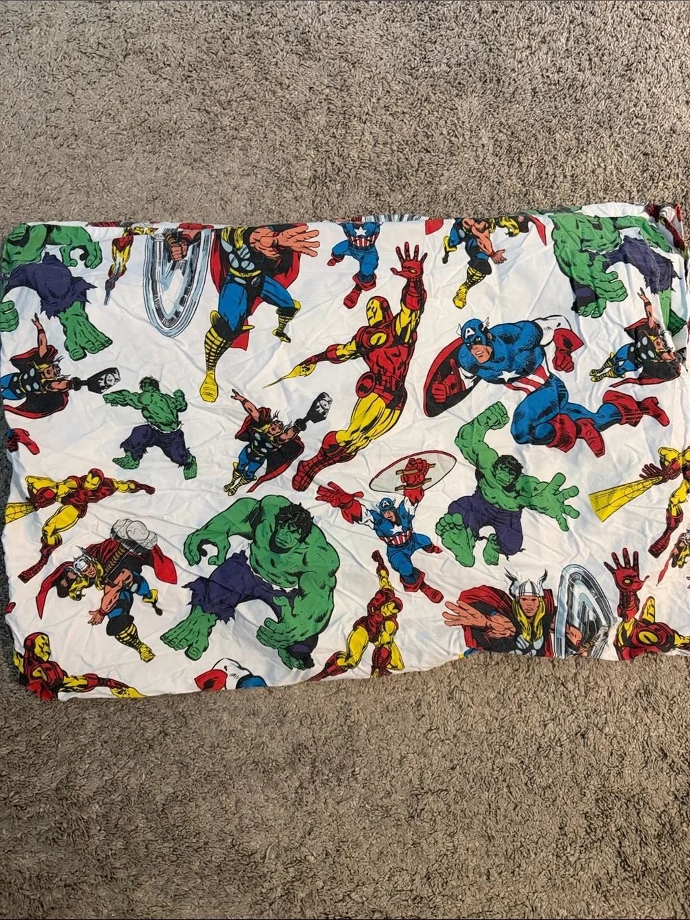 Pottery Barn Kids Marvel Full size Sheet set with one pillowcase