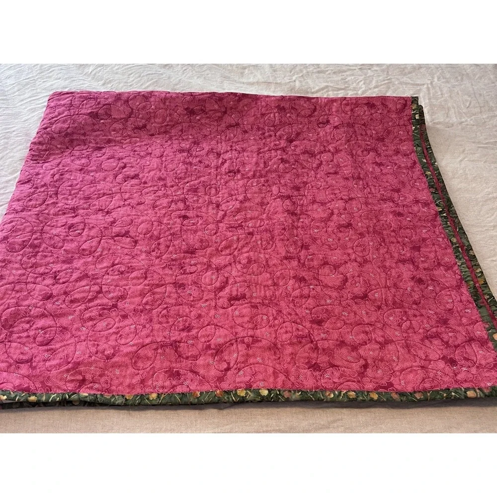 Vintage Patchwork Handmade Floral Lap Throw Quilt 56 X 66 Personalized Jenny EUC