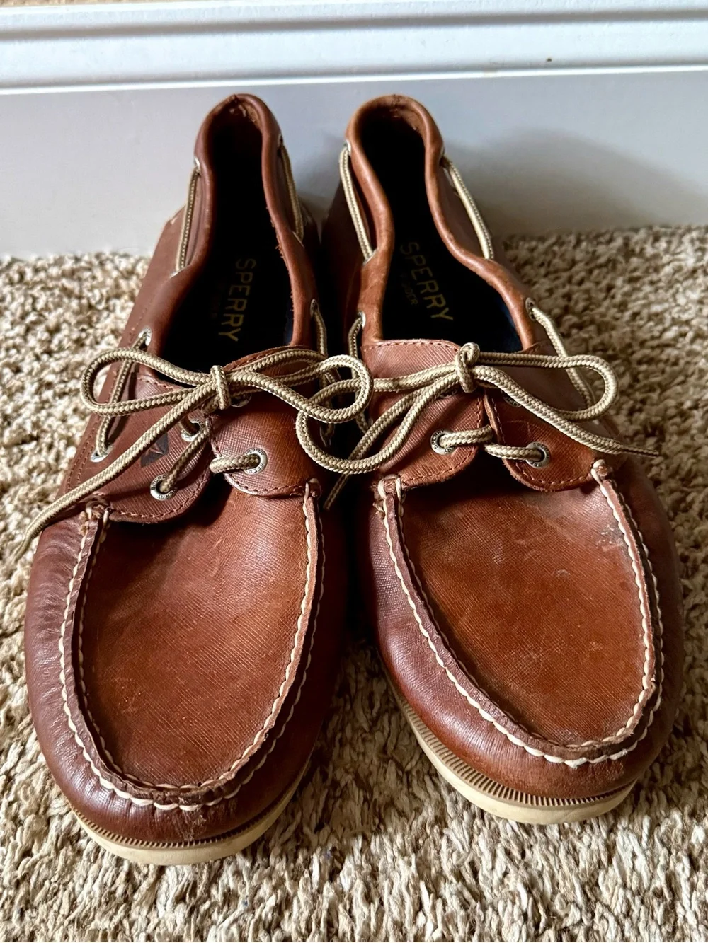 Sperry Brown Leather Moccasin-Style Men’s Boat Shoes