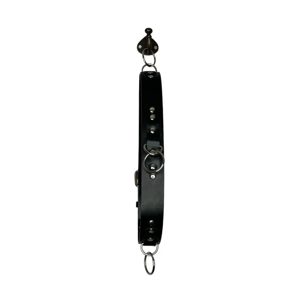 Hot Topic Men's 28 30 Black O-Ring Belt Punk Gothic‎ Bonded Leather Vintage Y2K