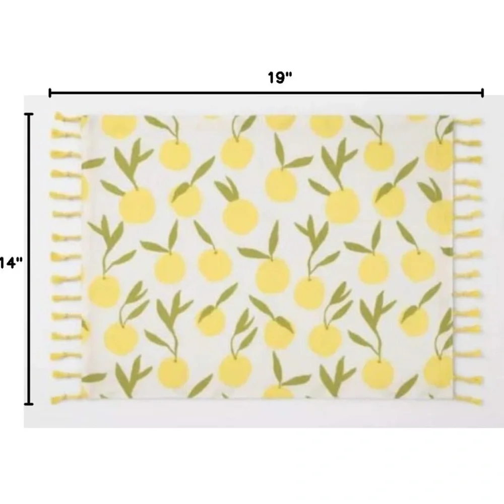 💚5 Opalhouse Lemons Placemat Yellow with Fringe