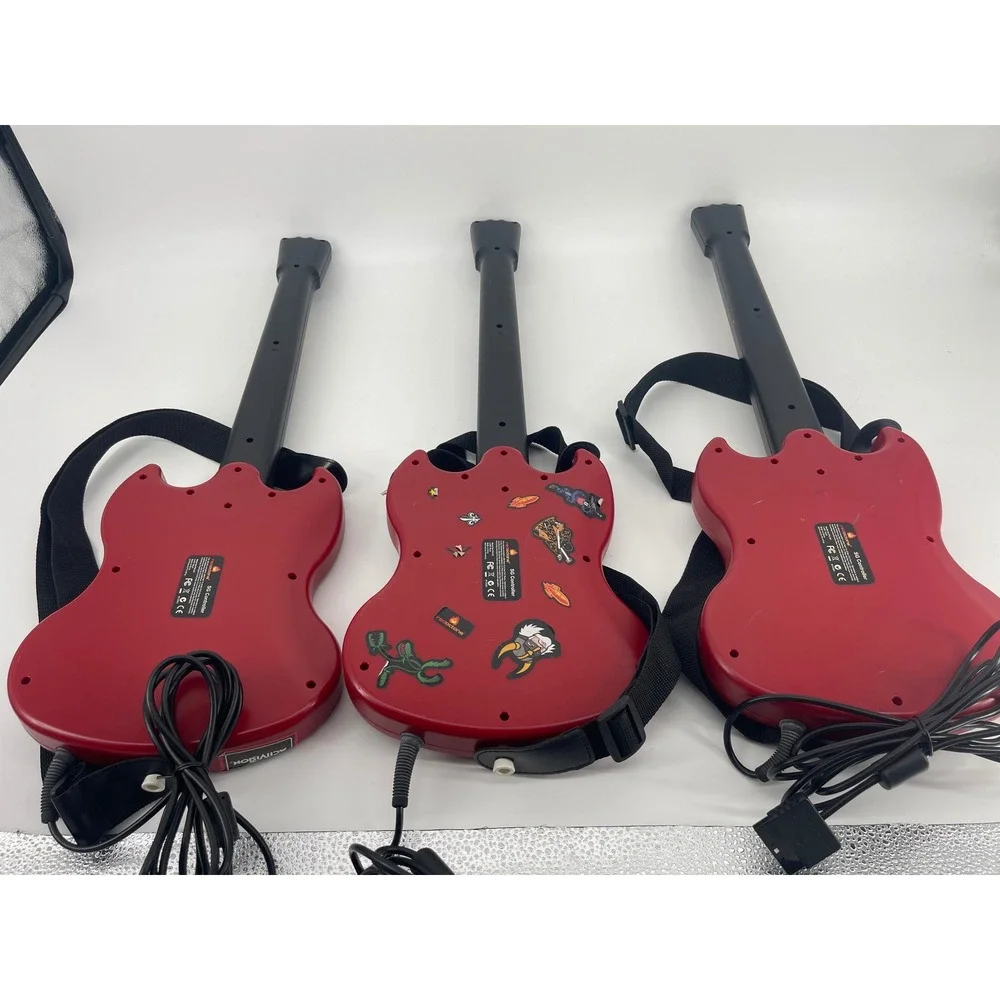 RedOctane Guitar Hero SG Controller PS2 Red Good Lot of 3 Wired Gibson Style
