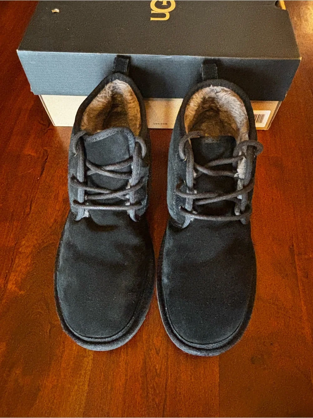 UGG Men's Black Suede Chukka Boots with Fleece Lining