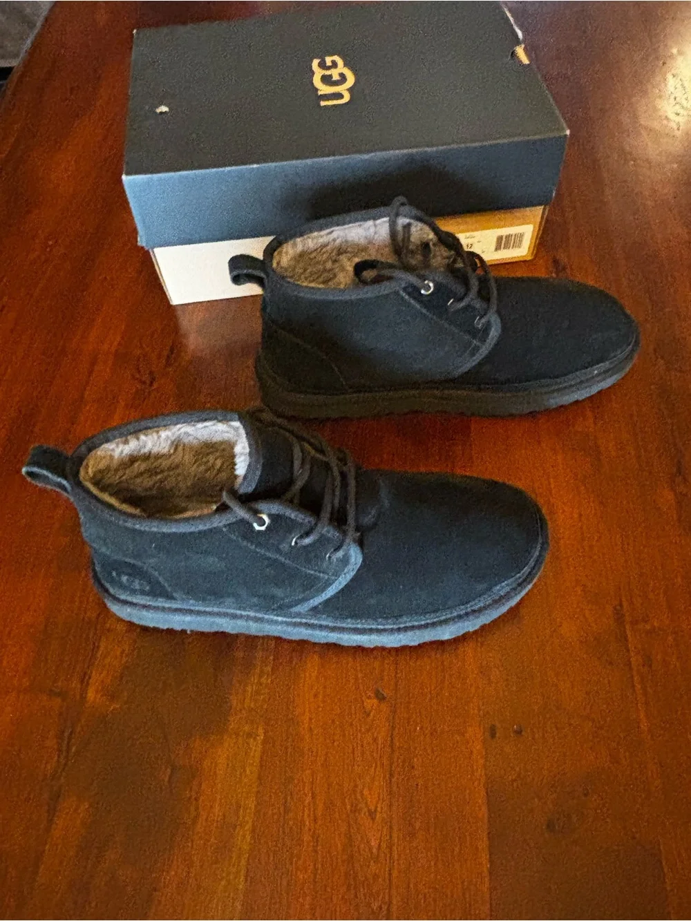 UGG Men's Black Suede Chukka Boots with Fleece Lining