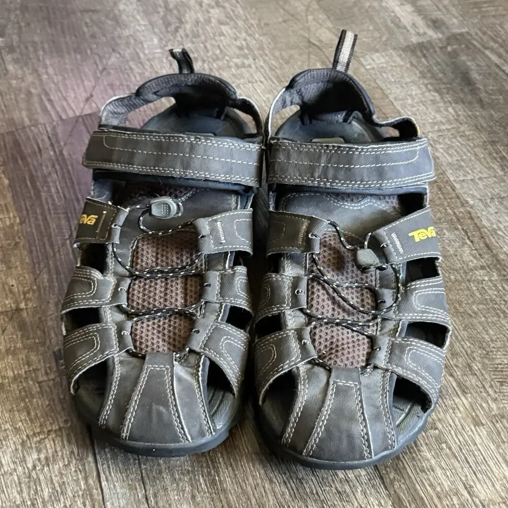 Teva Forebay Men's 10 Brown Fisherman Sport Hiking Sandals ShocPad 1001116 Shoes