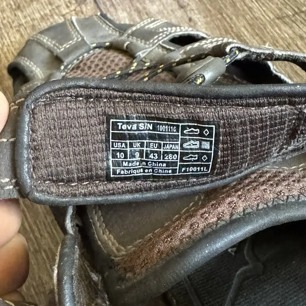 Teva Forebay Men's 10 Brown Fisherman Sport Hiking Sandals ShocPad 1001116 Shoes