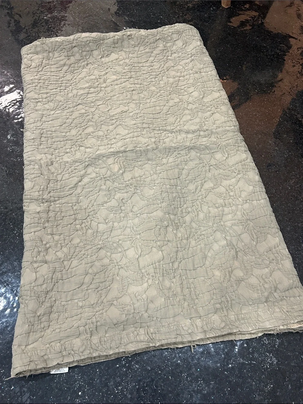Restoration Hardware Quilted Belgian Linen Distressed Euro Cal King Green/Gray
