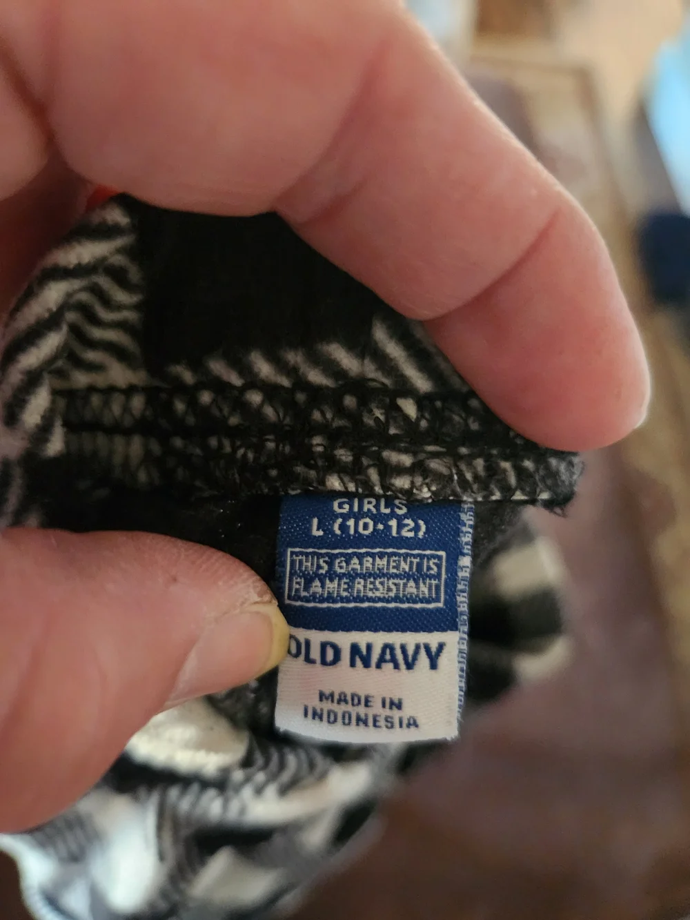 Old Navy Black and White Buffalo Plaid Kids Pajama Bottoms