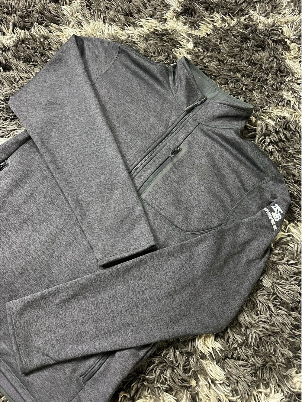 The North Face 1/4 Zip Fleece Pullover Jacket Grey Mens L KB Transportation