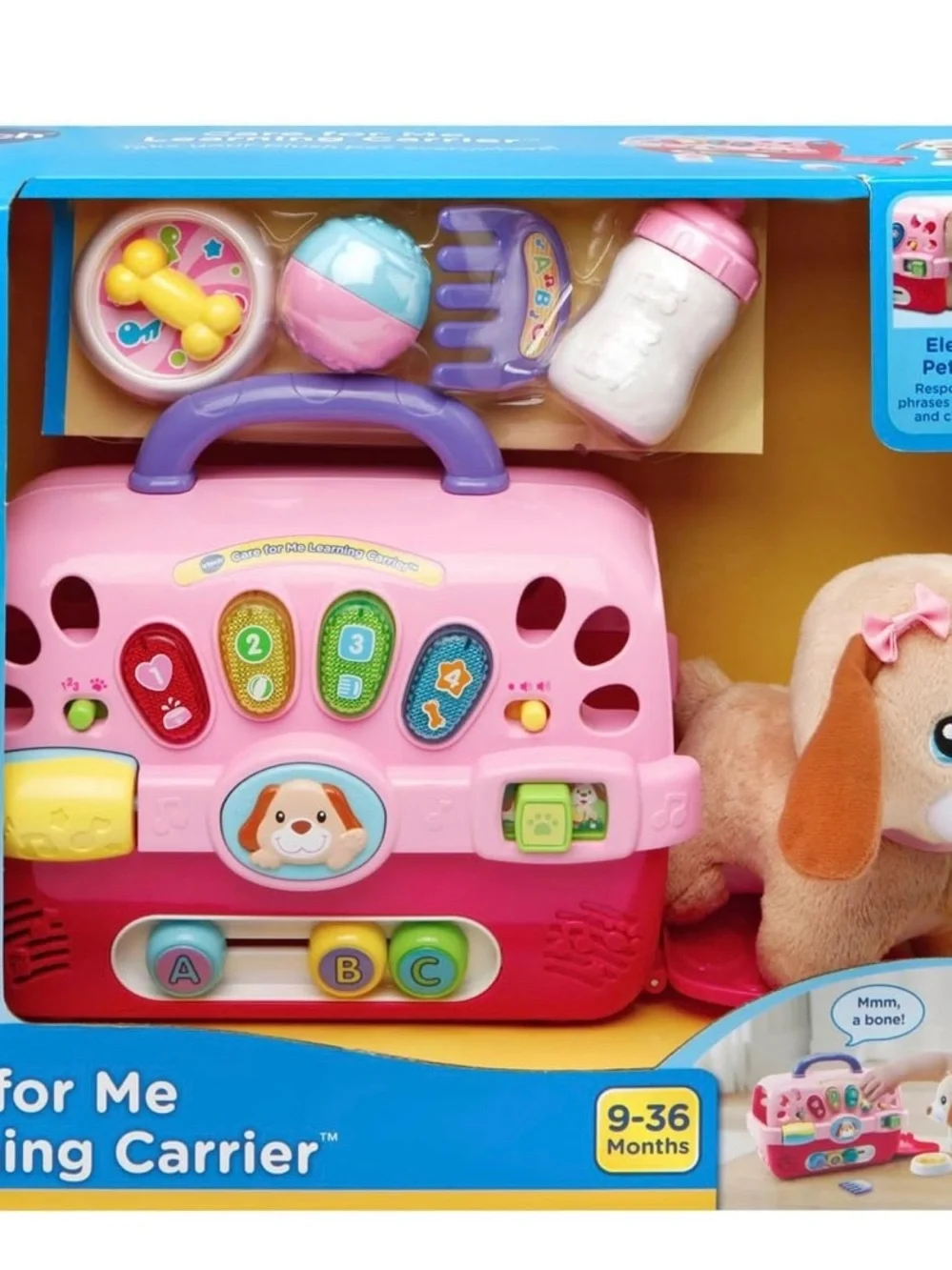 Pink & Purple Interactive Learning Pet Carrier for Kids - Educational Toy