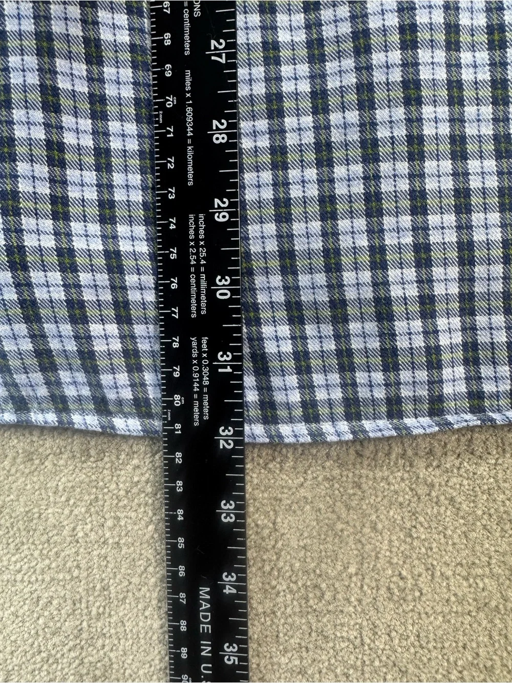 Vintage J Crew Shirt Mens Large Oarsman Blue Plaid Flannel Shirt