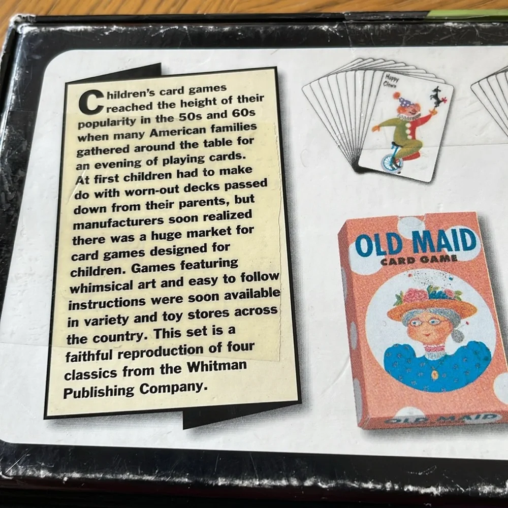 Vintage Card Games 4 Games Old Maid Rummy Hearts Crazy Eights Snap