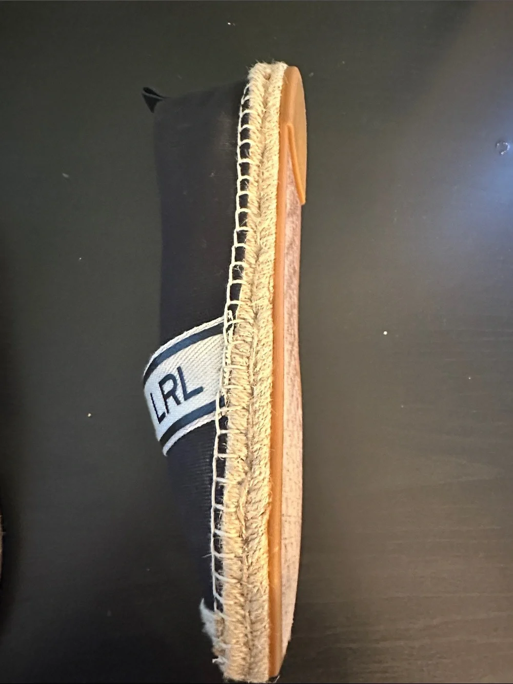 Lauren Ralph Lauren Black Canvas LRL Espadrille Slip-Ons