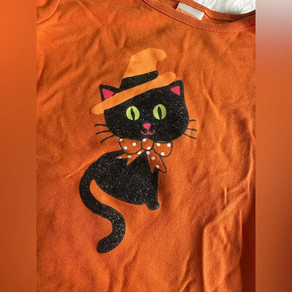 Gymboree Orange T-shirt with black cat size 4T