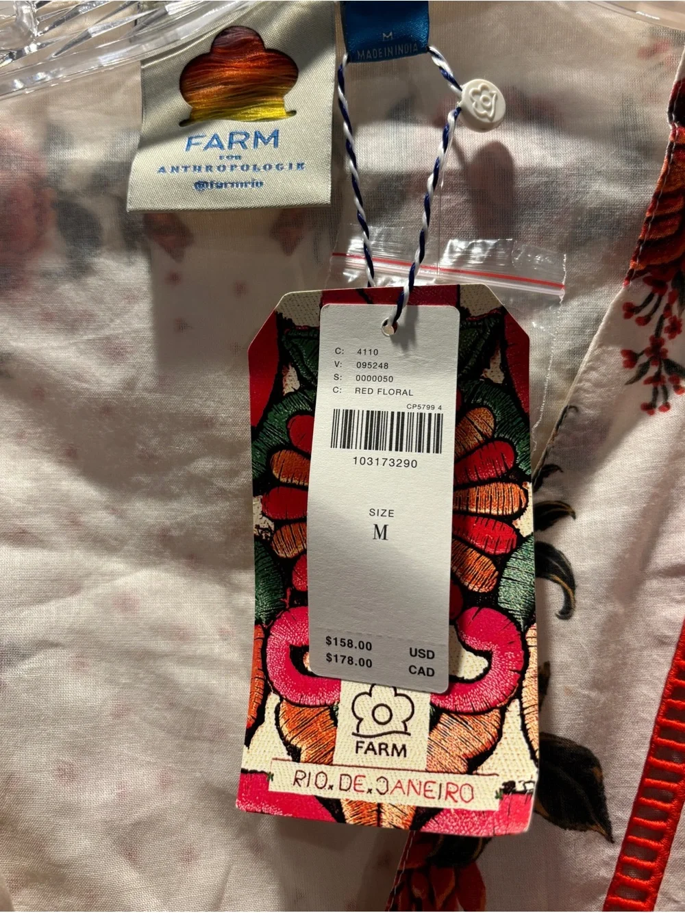 Farm Rio x Anthropologie Wrap Blouse Size Medium New with tags