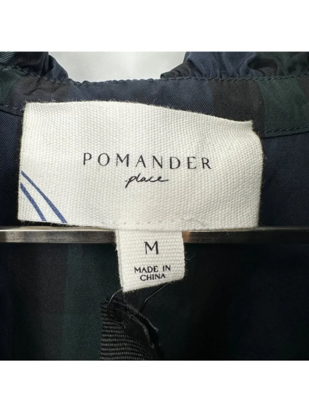 Pomander Place by Tuckernuck Blackwatch Plaid Selena Blouse sz M Puff Sleeve