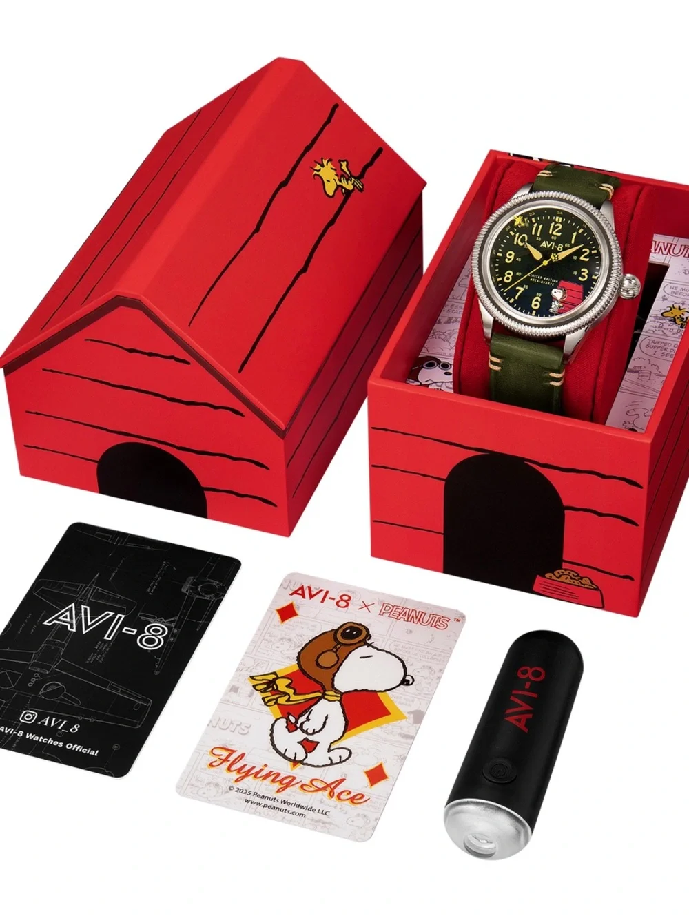 AVI-8 Flyboy Airmaster 40 Meca-Quartz Peanuts Snoopy Flying Ace Watch