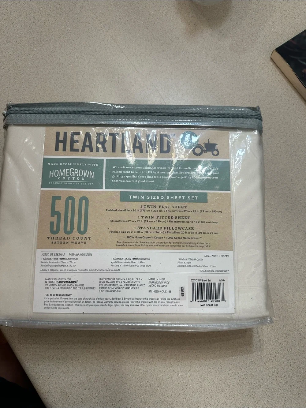 Heartland twin sheet