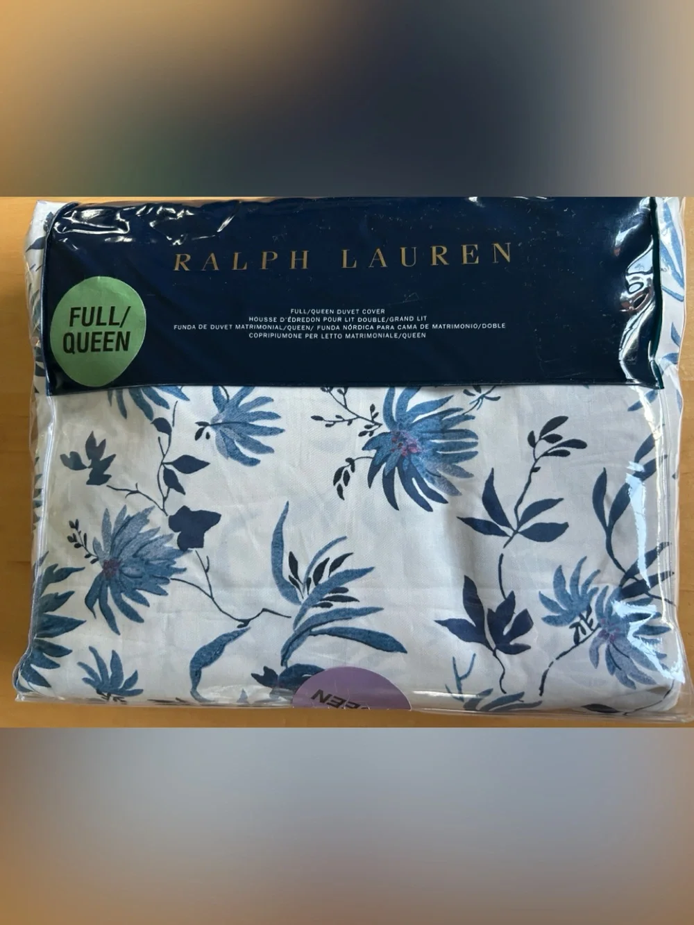 Ralph Lauren ADELAIDE Floral Blue Full Queen Duvet Cover 100% Cotton NWT $355