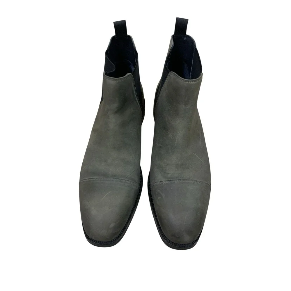 Cole Haan Wagner Grand Chelsea Ankle Boots 11.5 Cap Toe Gray Waterproof Leather