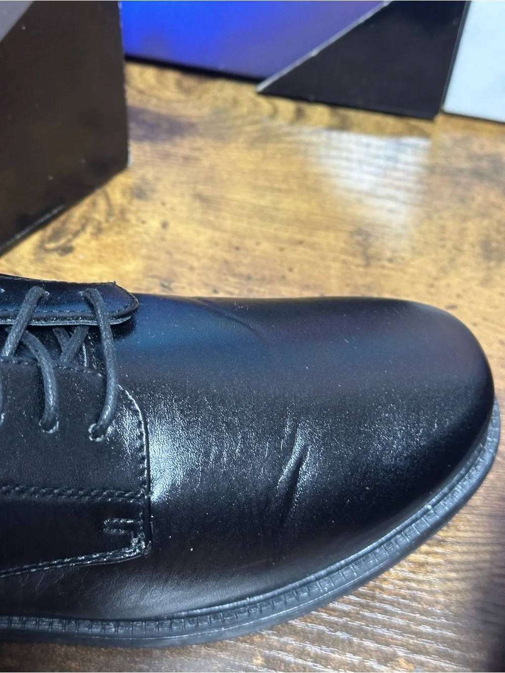 Deer Stags Men's Crown Black Slip-Resistant Dress Comfort Oxfords size 9.5 W