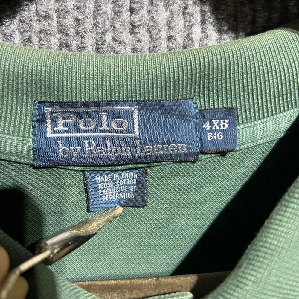 Polo Ralph Lauren Polo Shirt Mens 4XB Green Big Pony Short Sleeve Cotton Mesh
