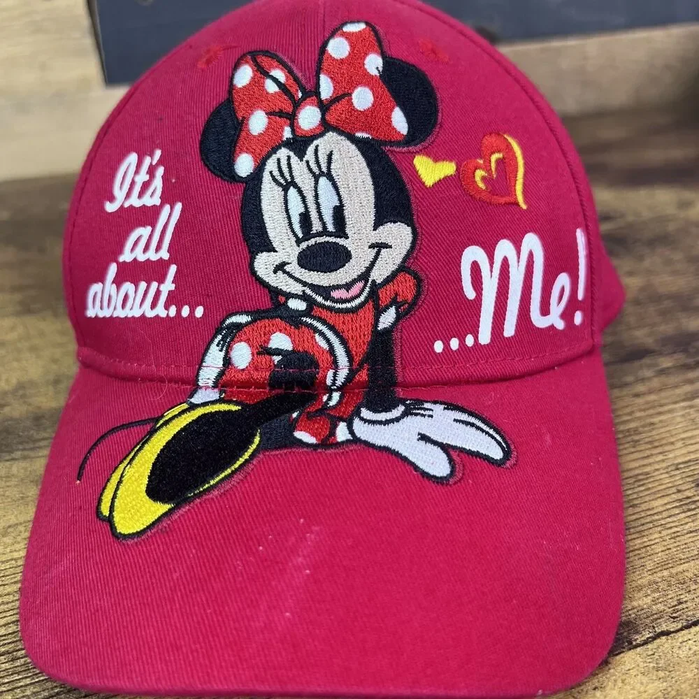Disney Minnie Mouse Embroidered Adjustable Strap-Back Hat Baseball Cap
