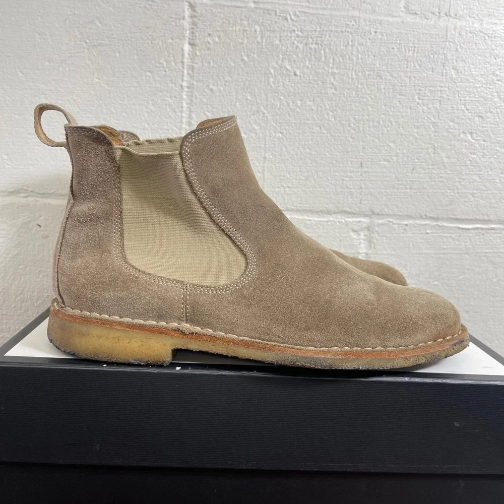 John‎ Varvatos Brown Suede Chelsea Boots Crepe Sole Pull On Men's Size 9 M