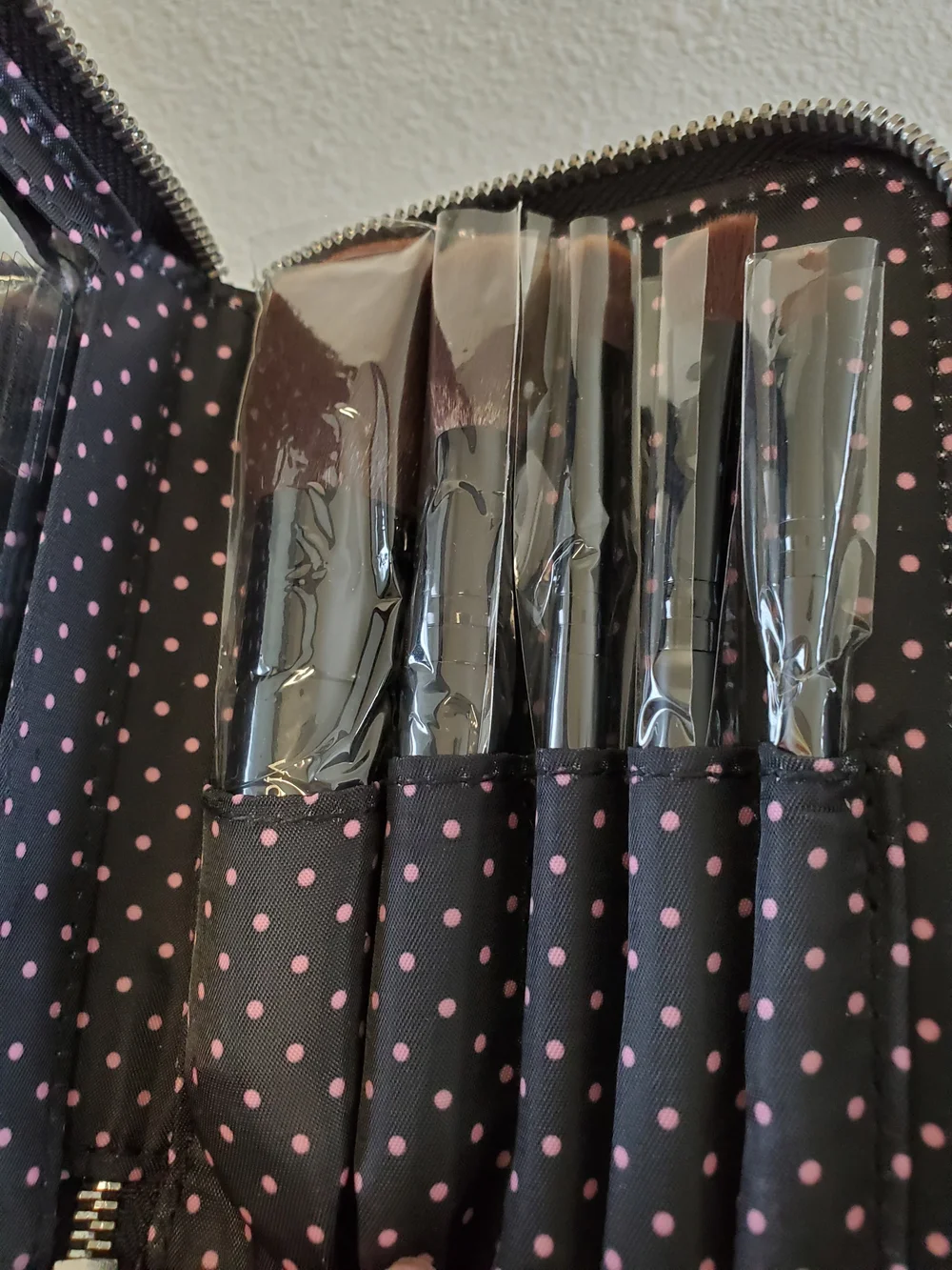 Victoria's Secret Pink & White Striped Travel Brush Set