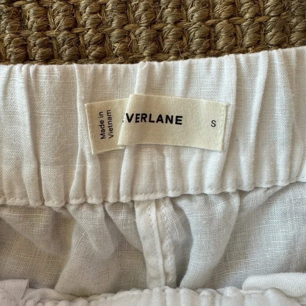 Everlane White Wide-Leg Linen Pants