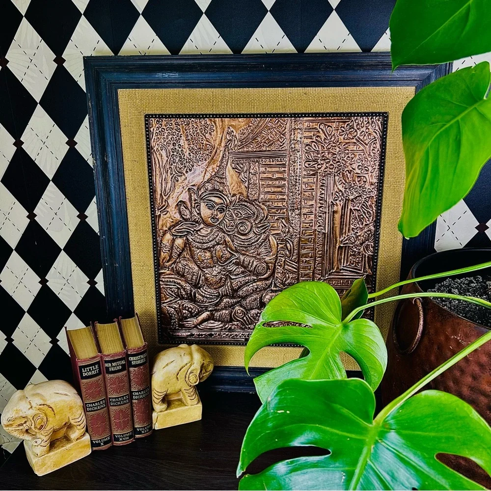 Oversized Framed Repoussé Copper-Tone 25