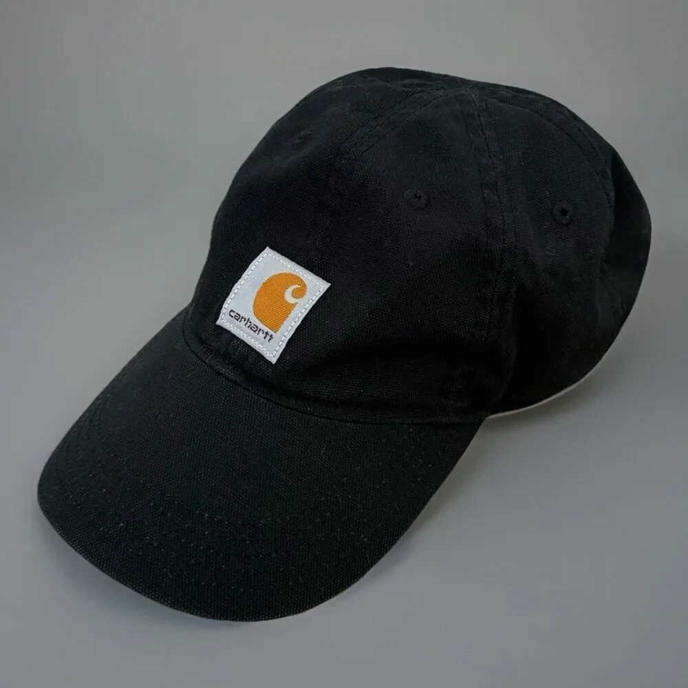 Carhartt Hat Cap Strap Back Black‎ Embroidered Patch Youth Workwear Classic