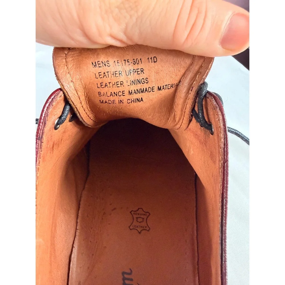 Florsheim Cap Toe Oxford Shoes 11D Burgundy Textured Leather 15175-501