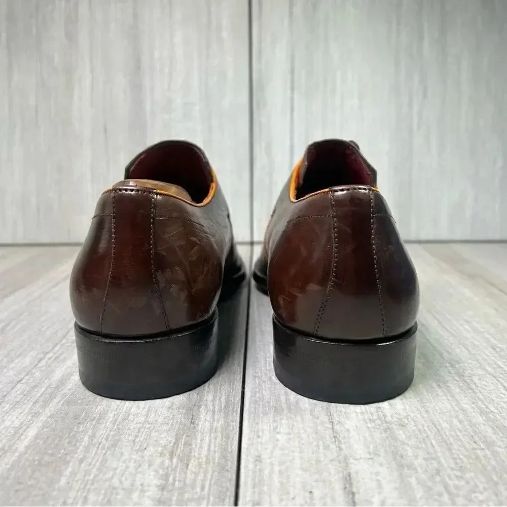 Mezlan burgundy orange