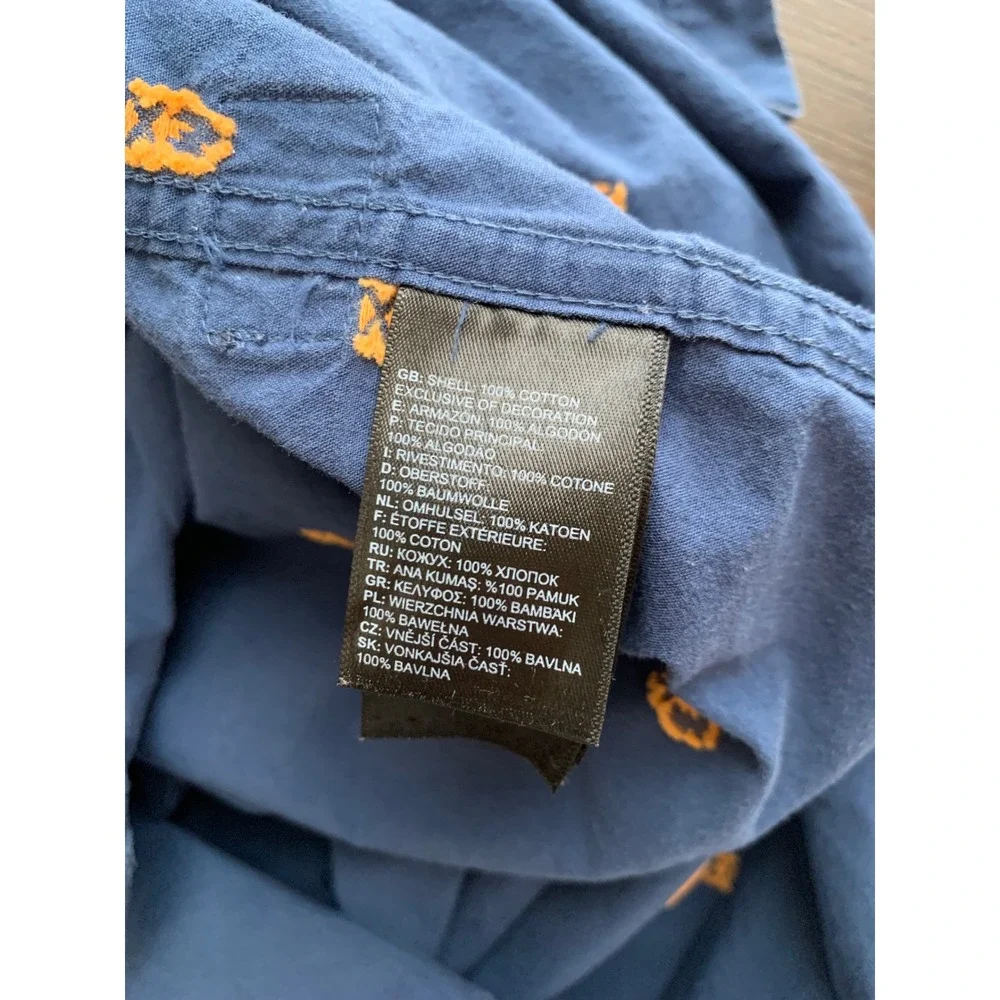 The North Face Mens XL Blue Campfire Short Sleeve Button Down Shirt