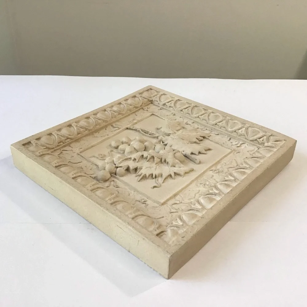Decorative Cream Grape Relief Wall Plaque - Home Wall Decor