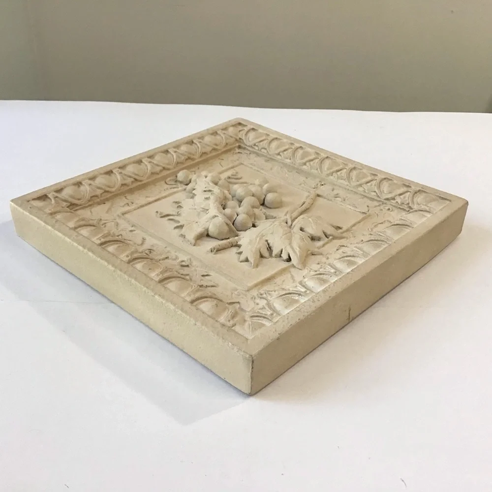 Decorative Cream Grape Relief Wall Plaque - Home Wall Decor