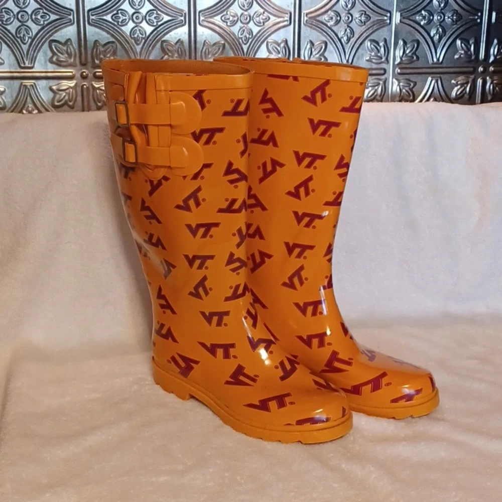 Virginia Tech rain boots women's size 7.5  genuine gear