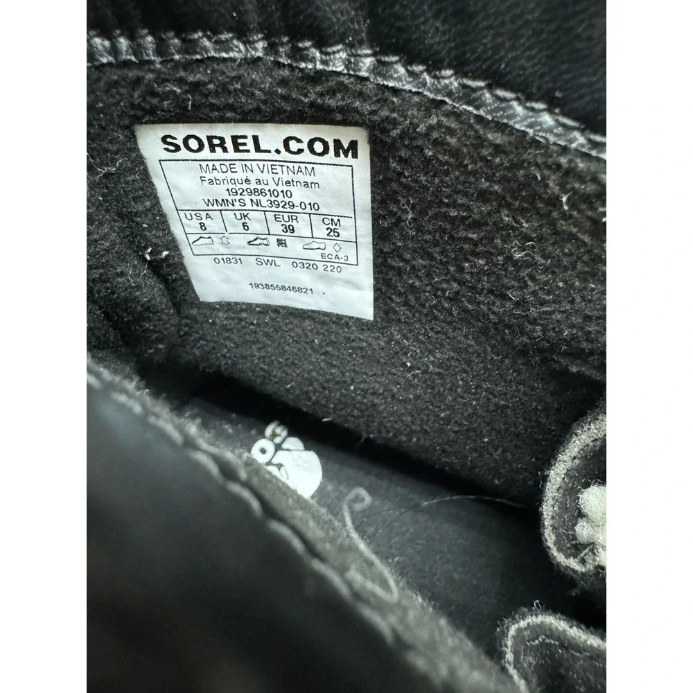 Sorel‎ Lennox Lace Cozy  WP Flat Ankle Boot Womens Size 8