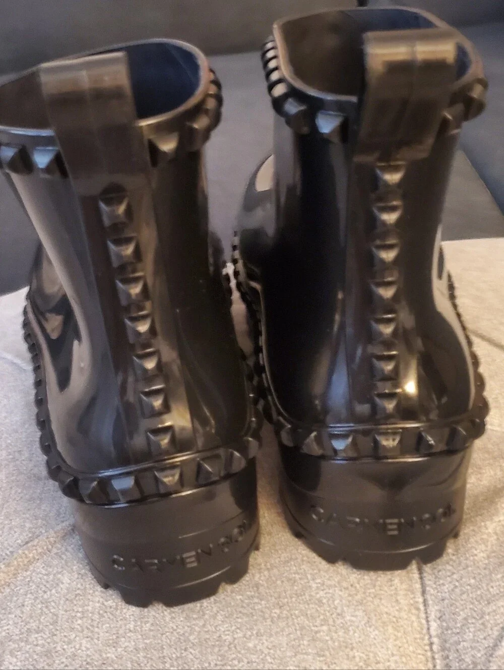Carmen Sol Graziano Glossy Black Rain Ankle Boot