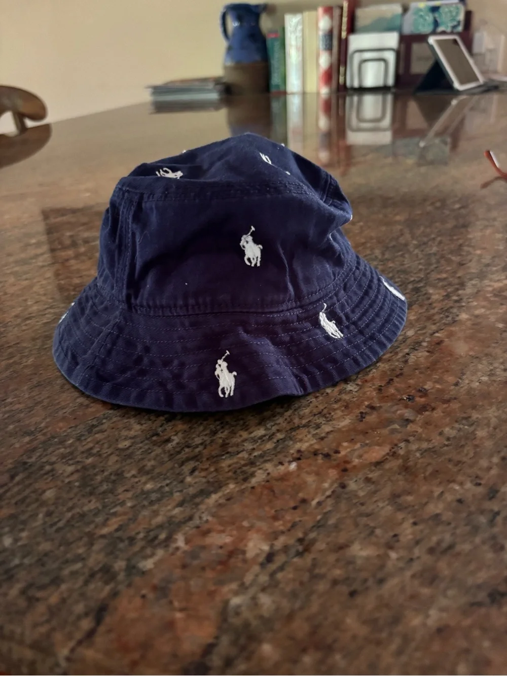 Polo Ralph Lauren Navy Blue Pony All Over Bucket Hat Baby/Toddler