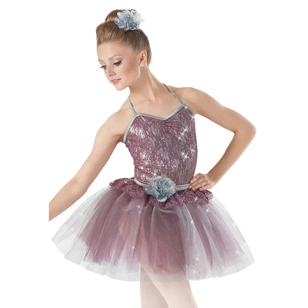 Pre-Owned Dance Costume Weissman 7585 Int Child Rose Tutu Ballet Sequin