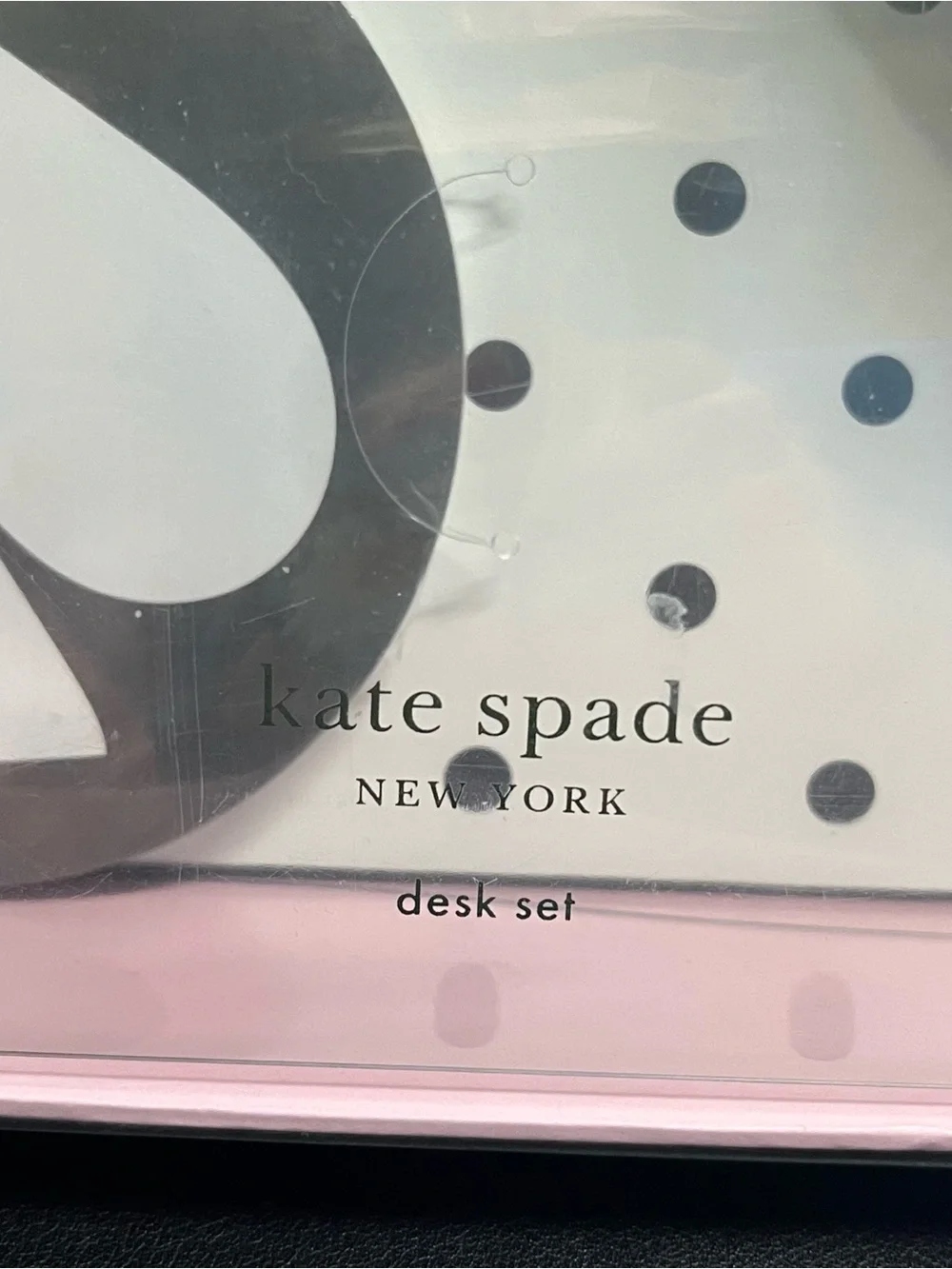 kate spade black & white polka dot desk set